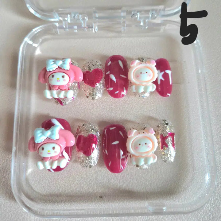 [BUNJANG] Handmade Character Nail Tips Set / 2번 핸드메이드 캐릭터 수제 네일팁 구경오세요