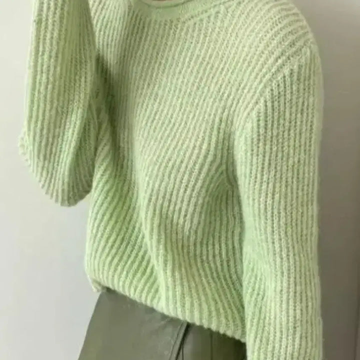 [BUNJANG] Feminique Alpaca Blend Round Knit Sweater / 알파카니트 라운드니트 연보라니트 페미니크 데일리쥬