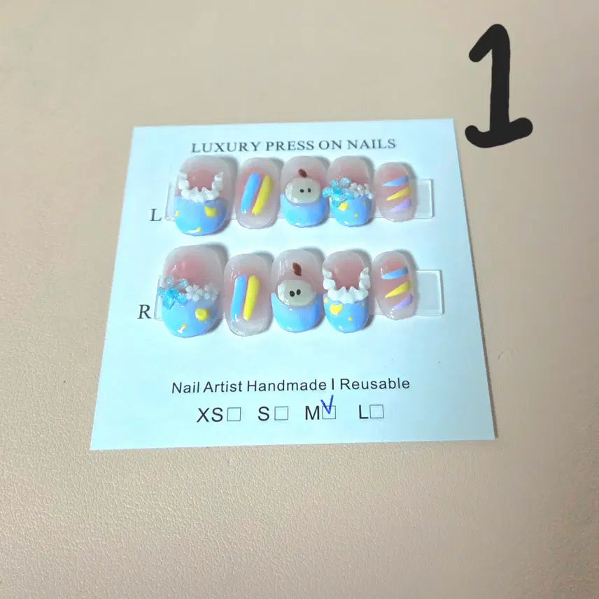 [BUNJANG] Handmade Character Nail Tips Set / 3번 핸드메이드 캐릭터 수제 네일팁 구경오세요