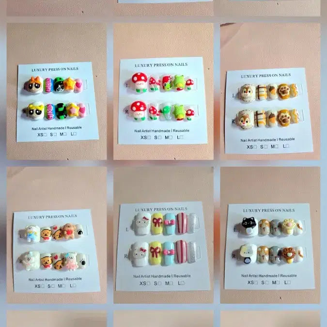[BUNJANG] Handmade Character Nail Tips Set / 3번 핸드메이드 캐릭터 수제 네일팁 구경오세요