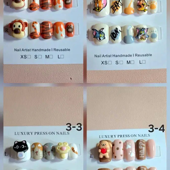 [BUNJANG] Handmade Character Nail Tips Set / 3번 핸드메이드 캐릭터 수제 네일팁 구경오세요