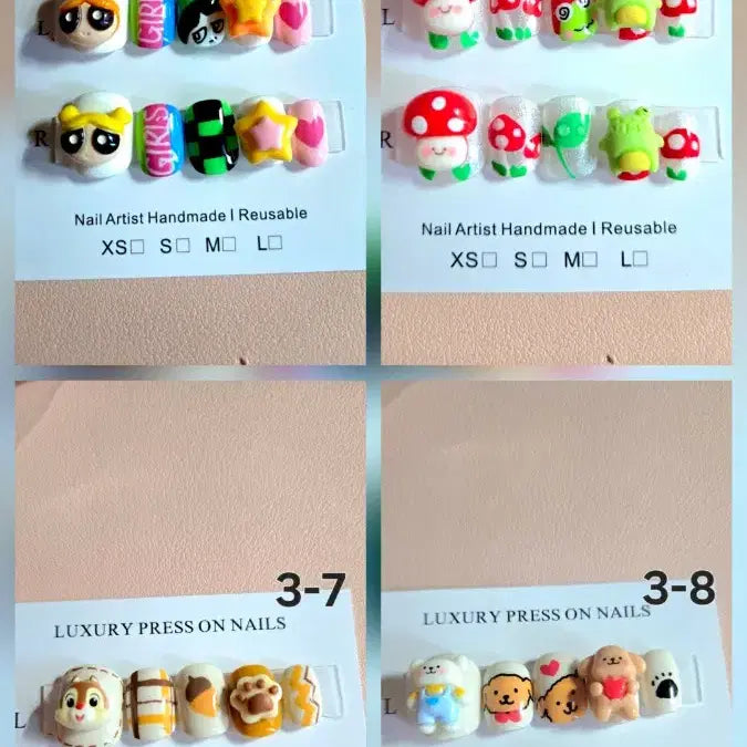 [BUNJANG] Handmade Character Nail Tips Set / 3번 핸드메이드 캐릭터 수제 네일팁 구경오세요