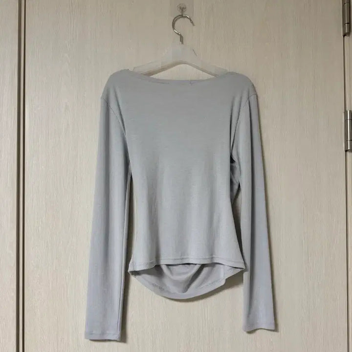 [BUNJANG] Reine Drape Shirring Tee (Soft Blue Gray) / 렌느 reine 드레이프 셔링티 (소프트블루그레이)