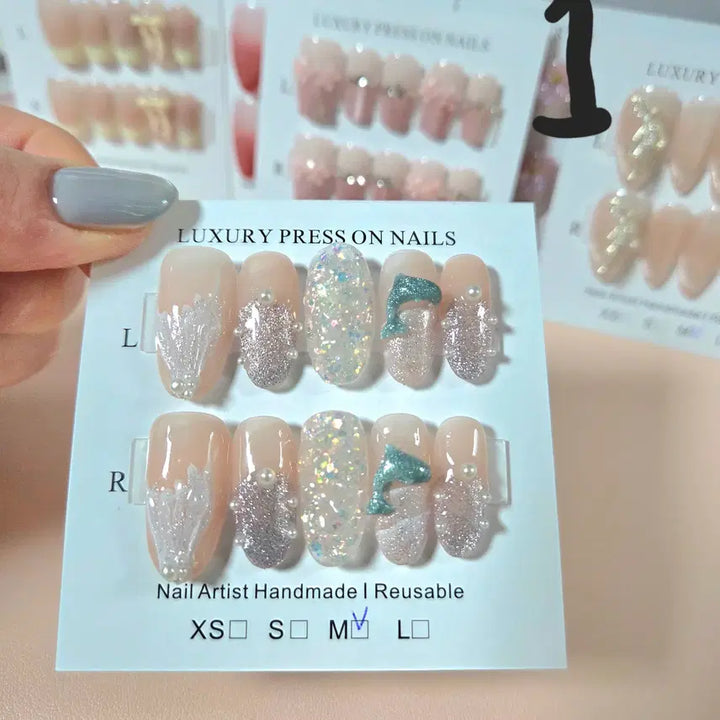 [BUNJANG] Handmade Character Nail Tips Set / 7번 이벤트) 5+1 핸드메이드 캐릭터 수제 네일팁 구경오세요