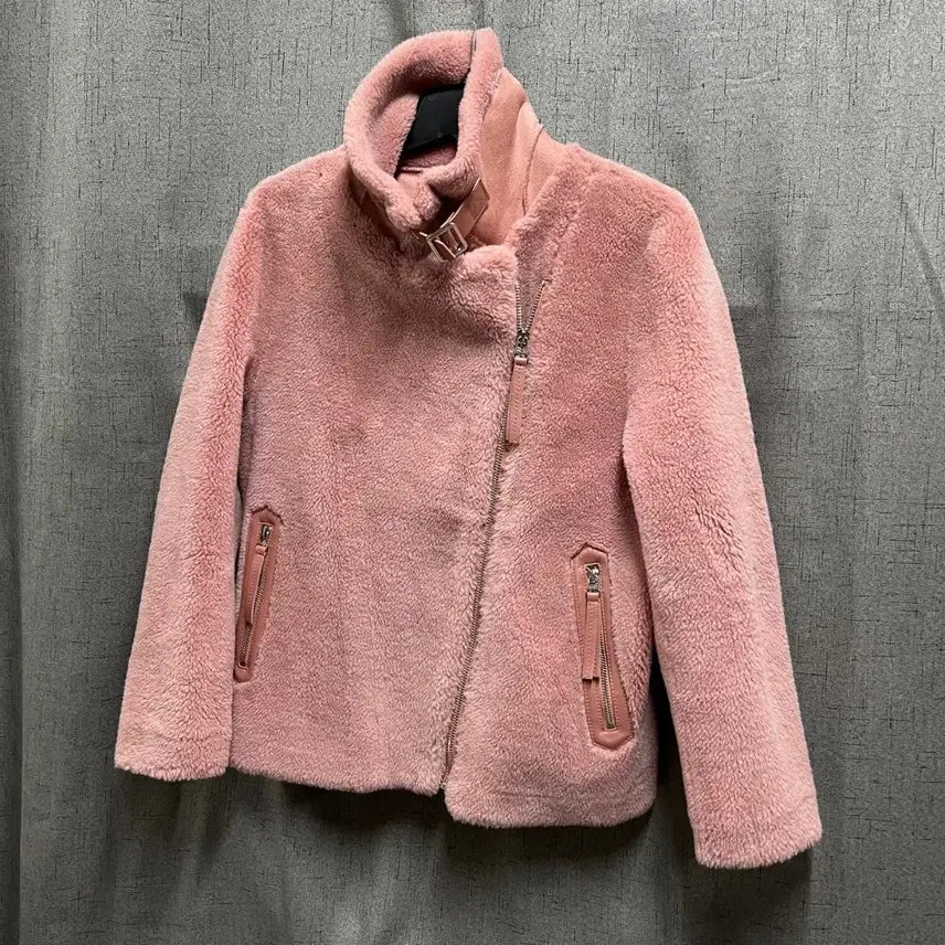 [BUNJANG] Do Not Plan Pink Dumble Mouton Jacket / 리얼양모100% 두낫플랜 핑크 덤블 무스탕 자켓
