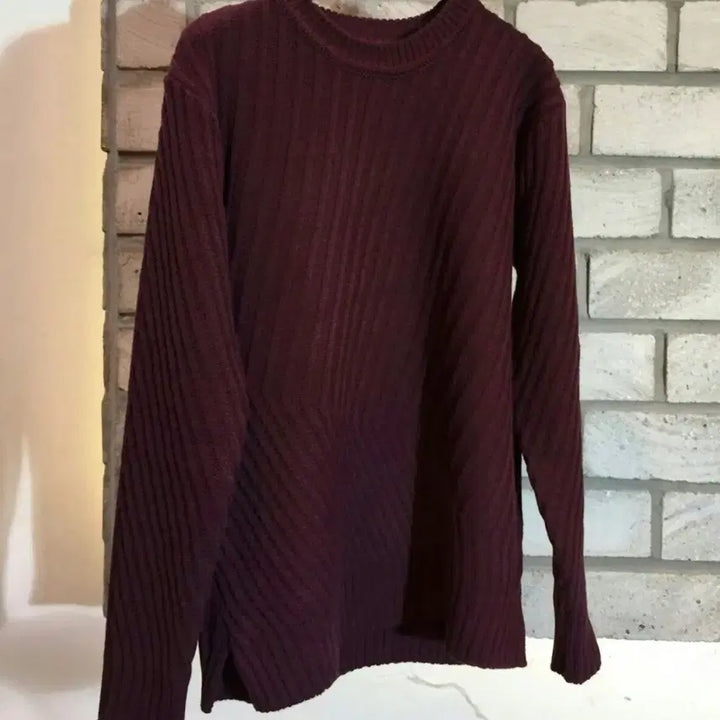 [BUNJANG] Waffle Knit Sweater / 새상품 사선와풀 라운드니트