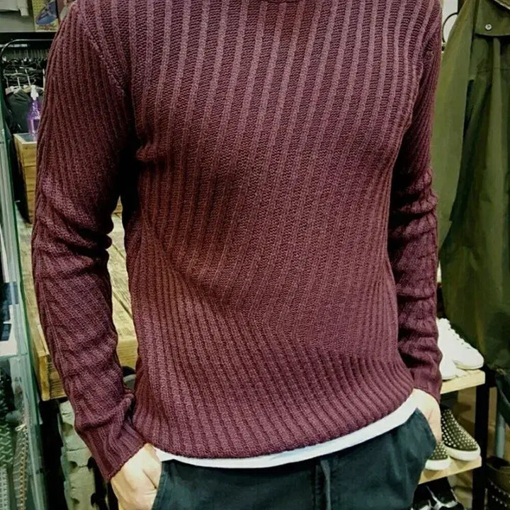 [BUNJANG] Waffle Knit Sweater / 새상품 사선와풀 라운드니트