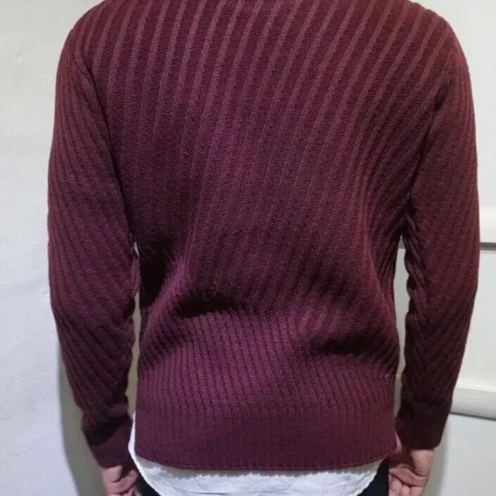 [BUNJANG] Waffle Knit Sweater / 새상품 사선와풀 라운드니트