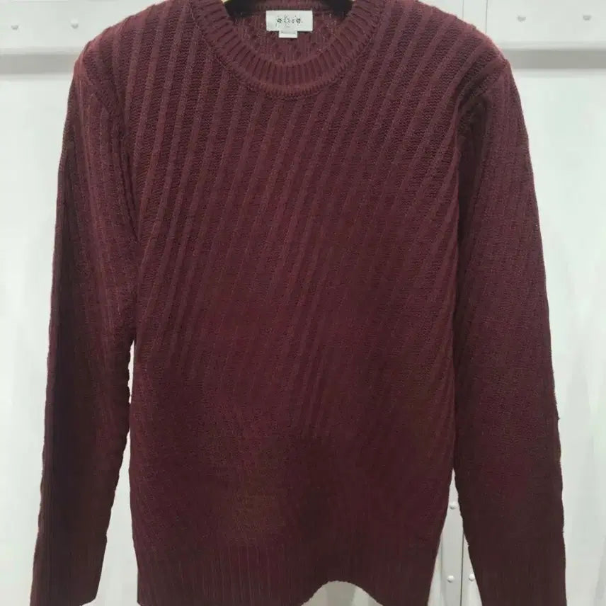 [BUNJANG] Waffle Knit Sweater / 새상품 사선와풀 라운드니트