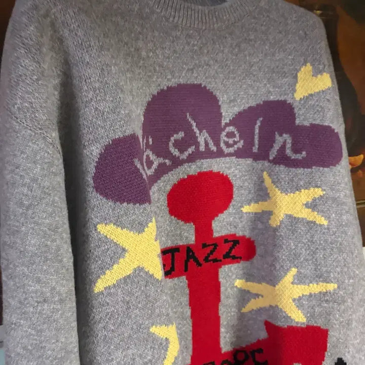 [BUNJANG] The Museum Visitor Marine Jacquard Knit L / (새상품) 더 뮤지엄 비지터 마린 자카드 니트 L