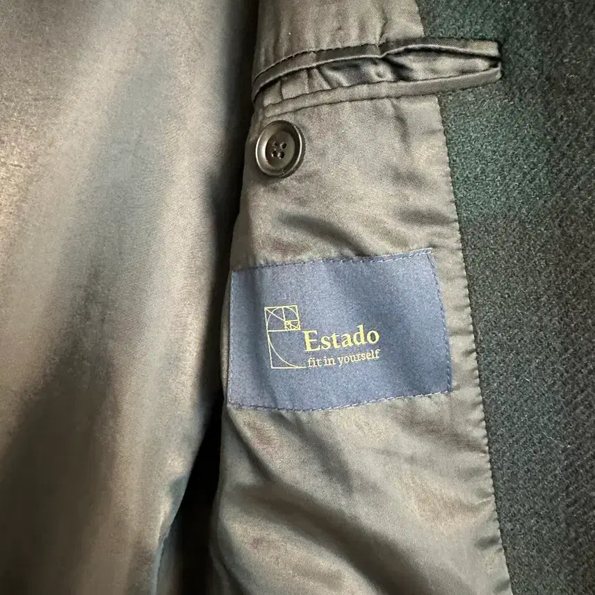 [BUNJANG] Estado Blackwatch Balmacaan Robe Coat - 48 / 에스타도 블랙와치 발마칸 로브 코트 48사이즈