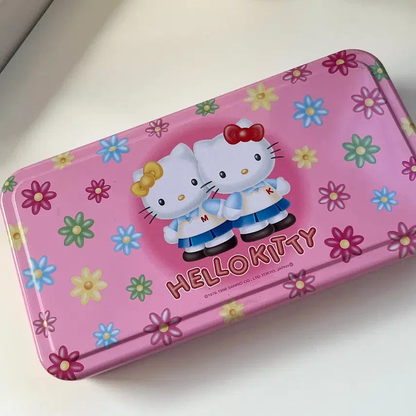 [BUNJANG] Kitty & Mimi Tin Case / 고전키티 교복키티&미미 틴케이스 보관함 소품함