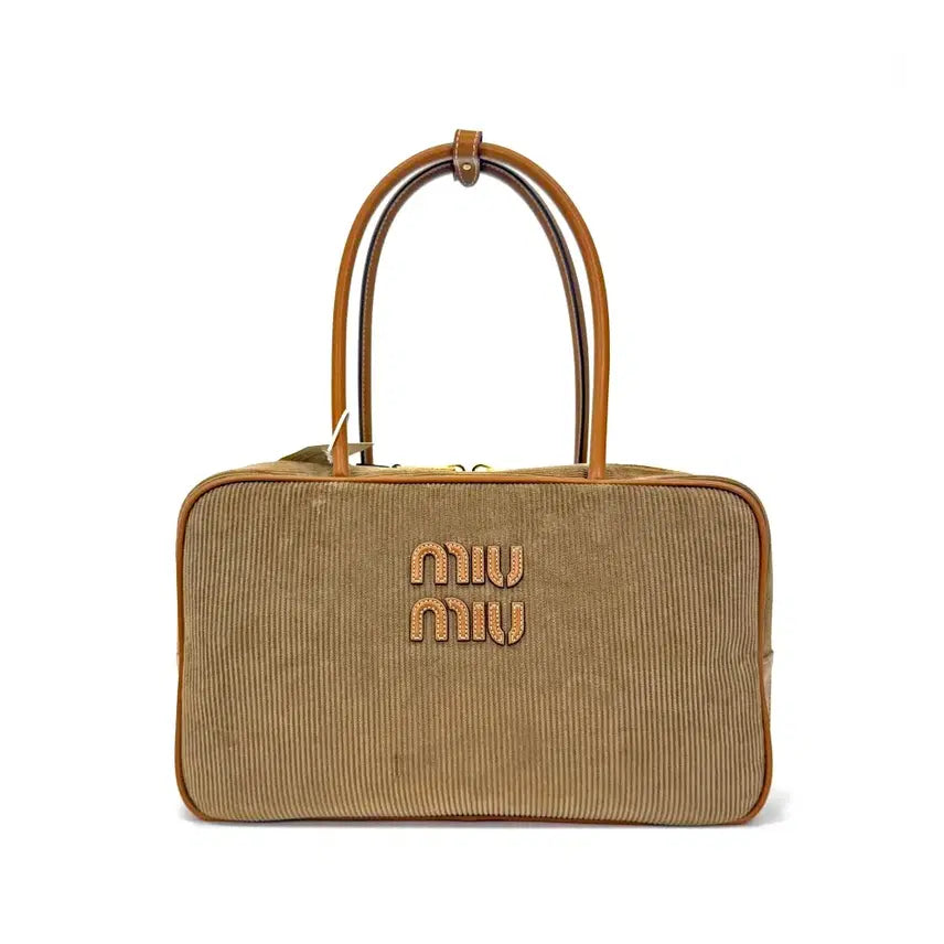 [SOLD OUT] 미사용 미우미우 5BB163 코듀로이 탑 핸들 보 백 QRDGG5TB