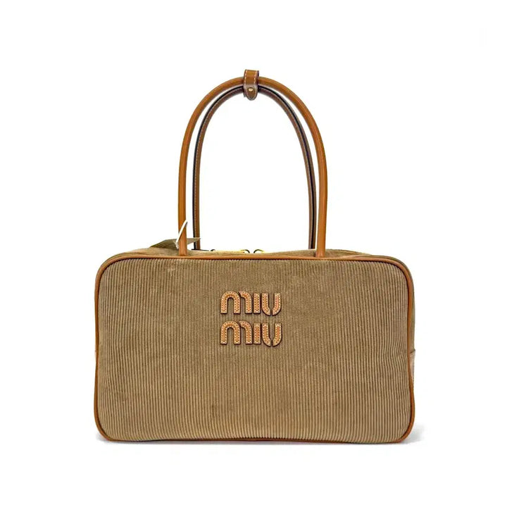 [SOLD OUT] 미사용 미우미우 5BB163 코듀로이 탑 핸들 보 백 QRDGG5TB
