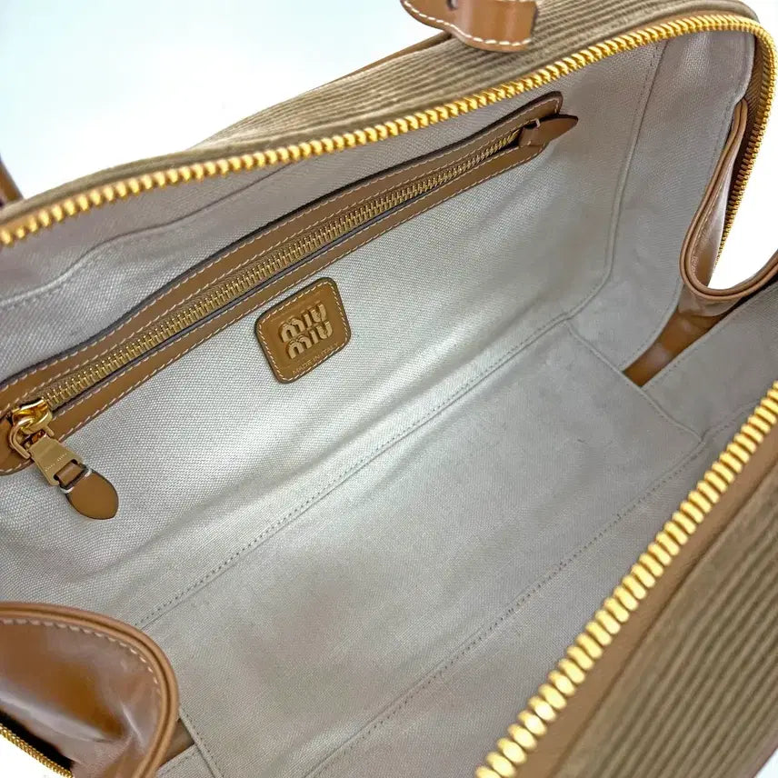 [BUNJANG] Miu Miu 5BB163 Corduroy Top Handle Bag / 미사용 미우미우 5BB163 코듀로이 탑 핸들 보 백 QRDGG5TB