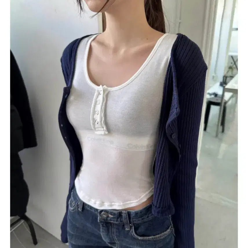 [BUNJANG] Satomi Radio Tencel Snap Top / 사토미라디오 Tencel snap top 아이보리