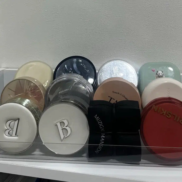 [BUNJANG] 3-Tier Step-Shaped Cosmetic Organizer / 투명 3단 계단형 쿠션 화장품 정리함