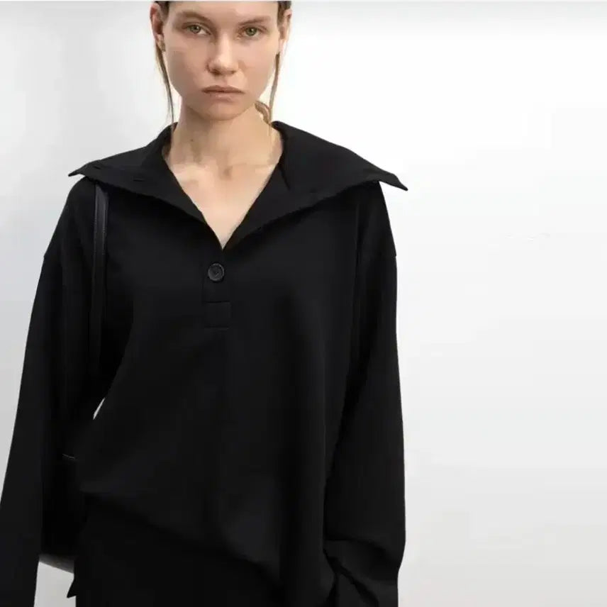 [BUNJANG] ORR Button Collar T-shirt / 오르(ORR) 버튼카라 티셔츠 프리사이즈