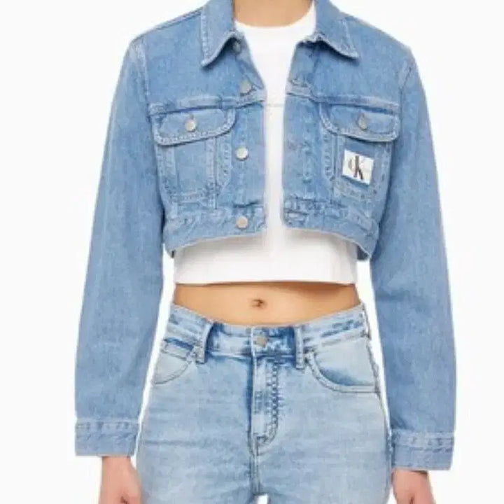 [BUNJANG] Unbranded Jennie &amp; Wonyoung Worn 90s Denim Crop Jacket / (택포) 여성 크롭 90s 데님 재킷 제니 장원영 착용 XS B505