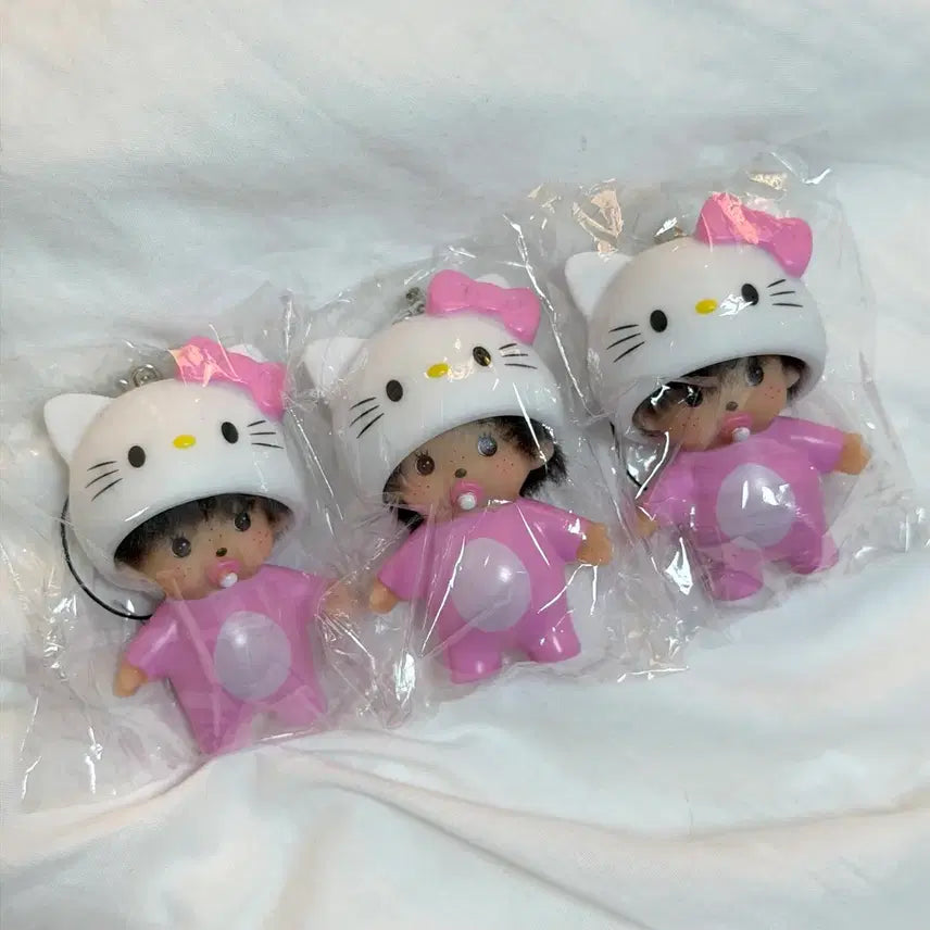 [BUNJANG] Monchhichi Kitty Keychain / 키티 몬치치 키링