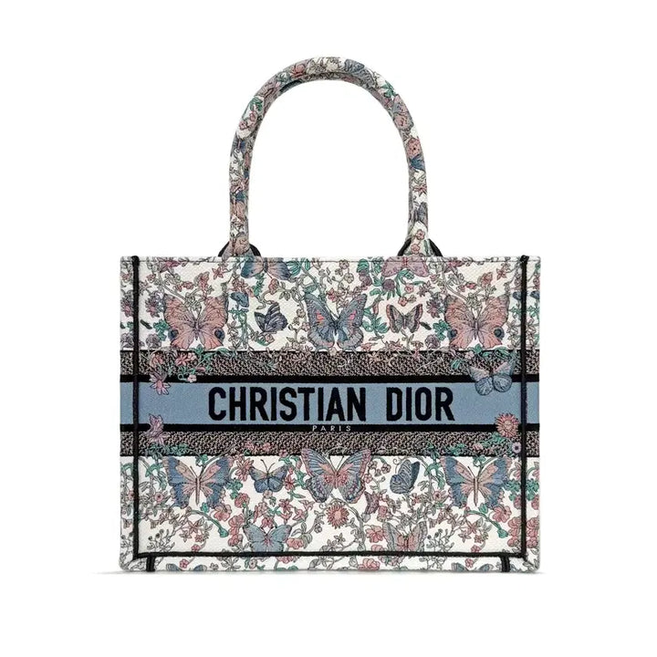 [SOLD OUT] [미듐] 미사용 디올 북 토트 라피아 나비 자수 토트백 MQR1CTRF