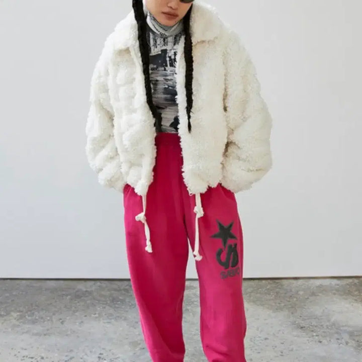 [BUNJANG] SEO Shearling Jumper Fur Jacket White / seo 에스이오 시어링 점퍼 퍼자켓 화이트