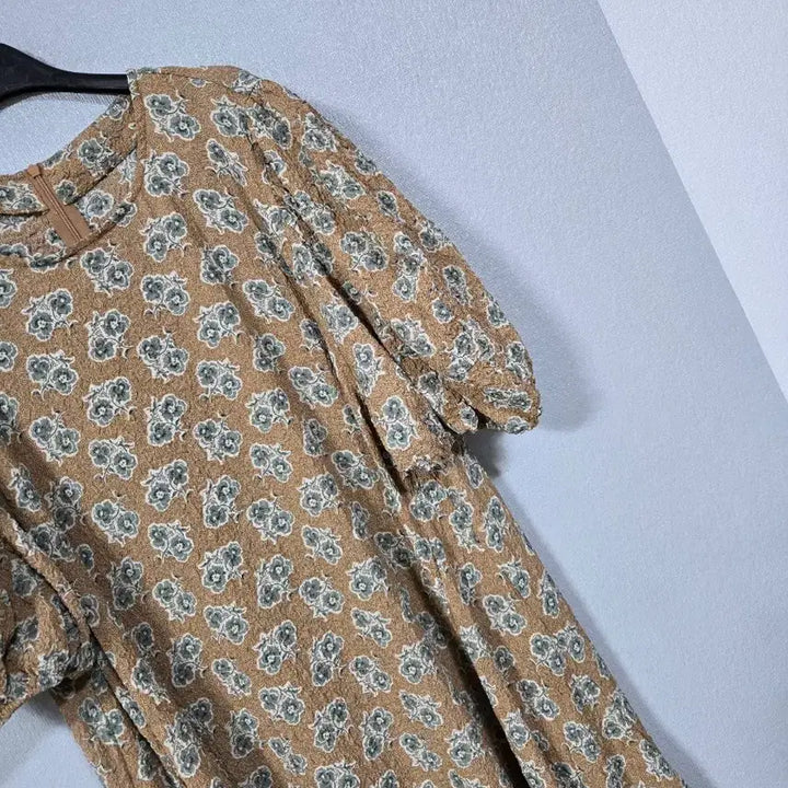 [SOLD OUT] 퍼프소매 나염 롱원피스 프리