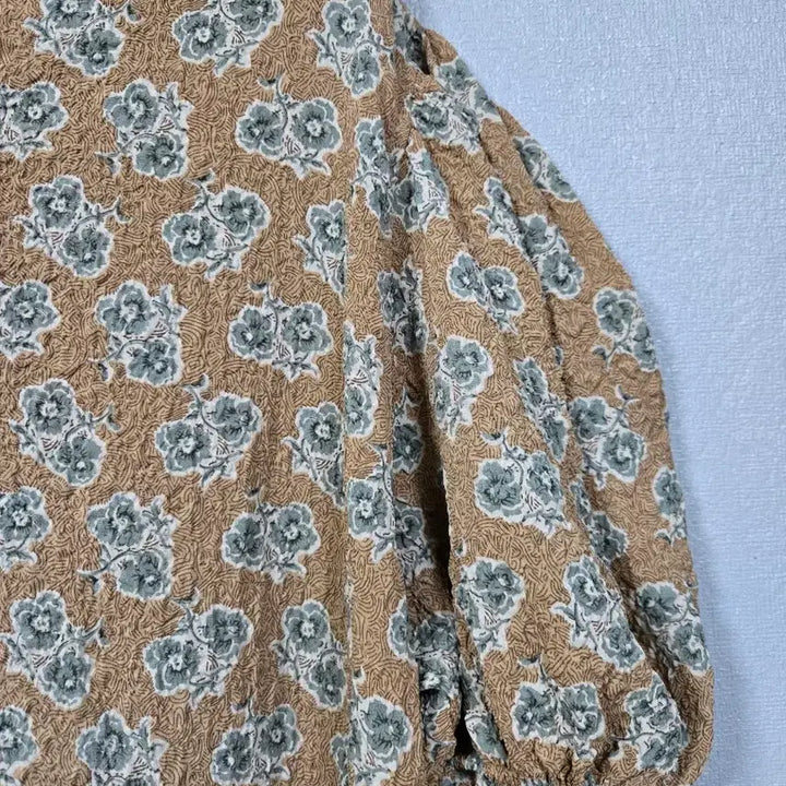 [SOLD OUT] 퍼프소매 나염 롱원피스 프리