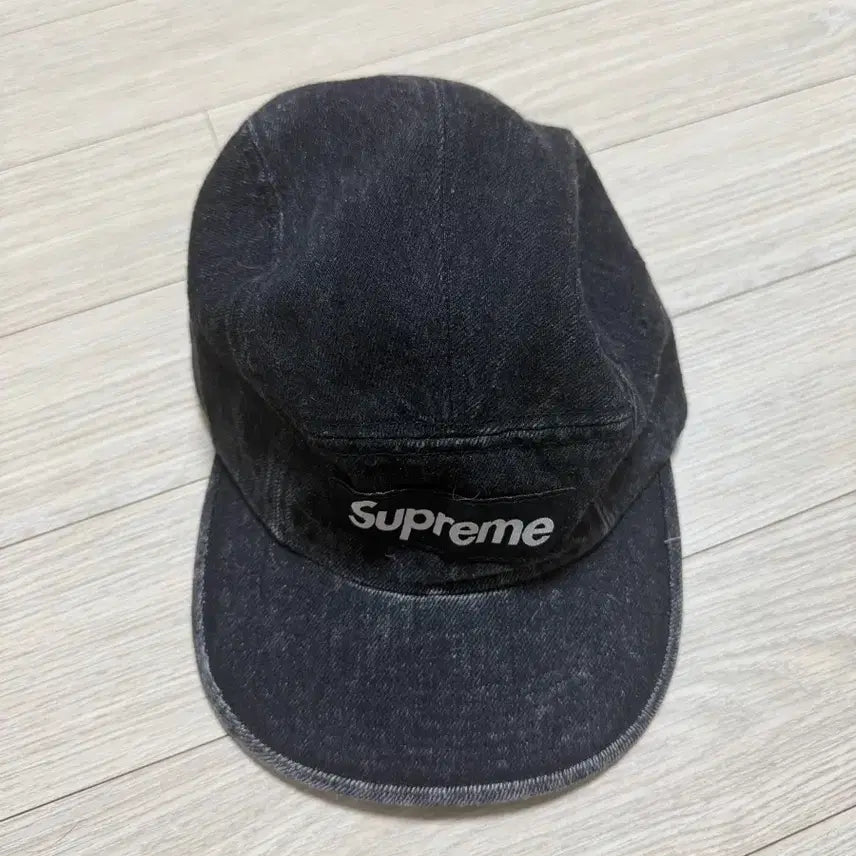 [BUNJANG] Supreme Denim Camp Cap Black / 슈프림 데님 캠프 캡 블랙 24ss