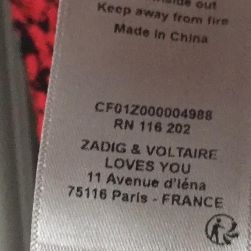 [SOLD OUT] 22ss 쟈딕앤볼테르 레드 플라워 프린트 블라우스 s사이즈