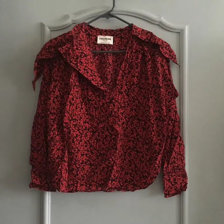[SOLD OUT] 22ss 쟈딕앤볼테르 레드 플라워 프린트 블라우스 s사이즈