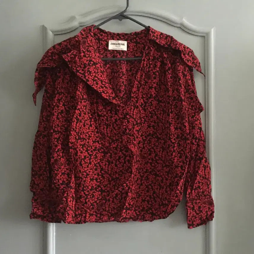 [SOLD OUT] 22ss 쟈딕앤볼테르 레드 플라워 프린트 블라우스 s사이즈