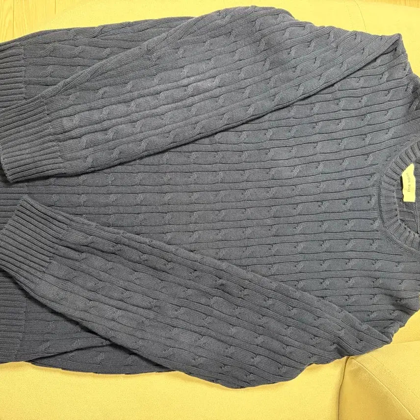 [BUNJANG] Union Blue Navy Cable Knit L / 유니온블루 네이비 케이블 니트 L