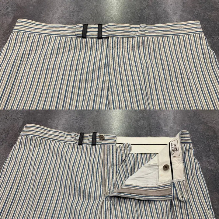 [BUNJANG] HERMES Seersucker Pants (Cotton/Lycra) Size 44 / HERMES 에르메스 시어서커 팬츠(코튼/라이크라)44사이즈(국내 36)