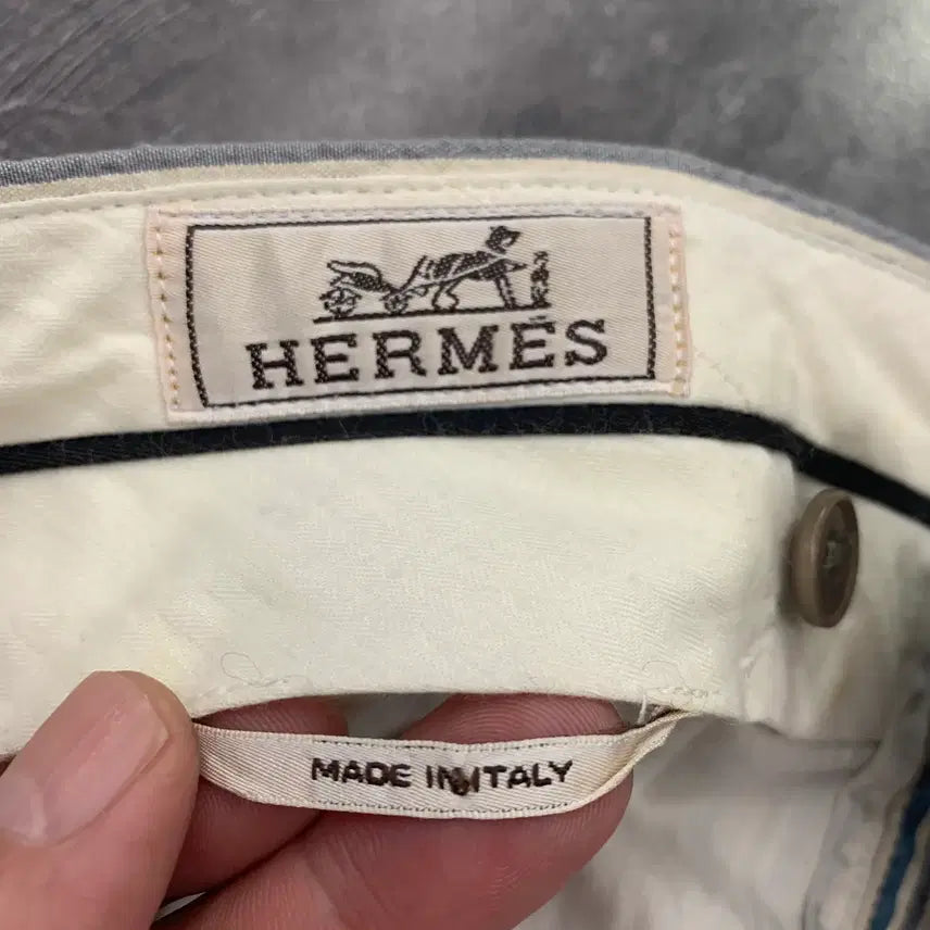 [BUNJANG] HERMES Seersucker Pants (Cotton/Lycra) Size 44 / HERMES 에르메스 시어서커 팬츠(코튼/라이크라)44사이즈(국내 36)