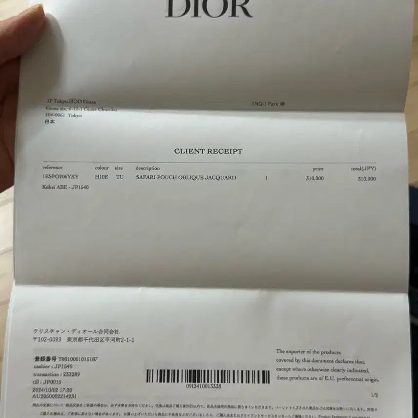 [BUNJANG] Dior Oblique Strap Bag / 디올