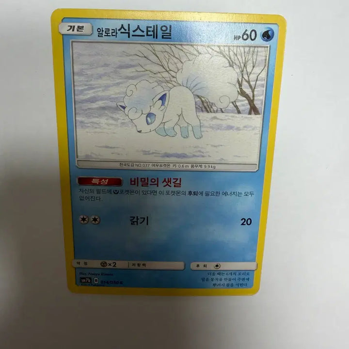 [BUNJANG] Alolan Vulpix Pokemon Card / 알로라 식스테일 포켓몬카드