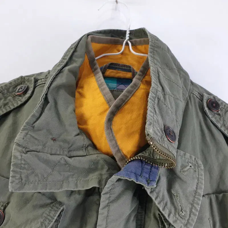 [BUNJANG] Hilfiger Denim Men's Khaki Half Jacket / 힐피거데님 남성M 카키 야상 하프 자켓 M0381