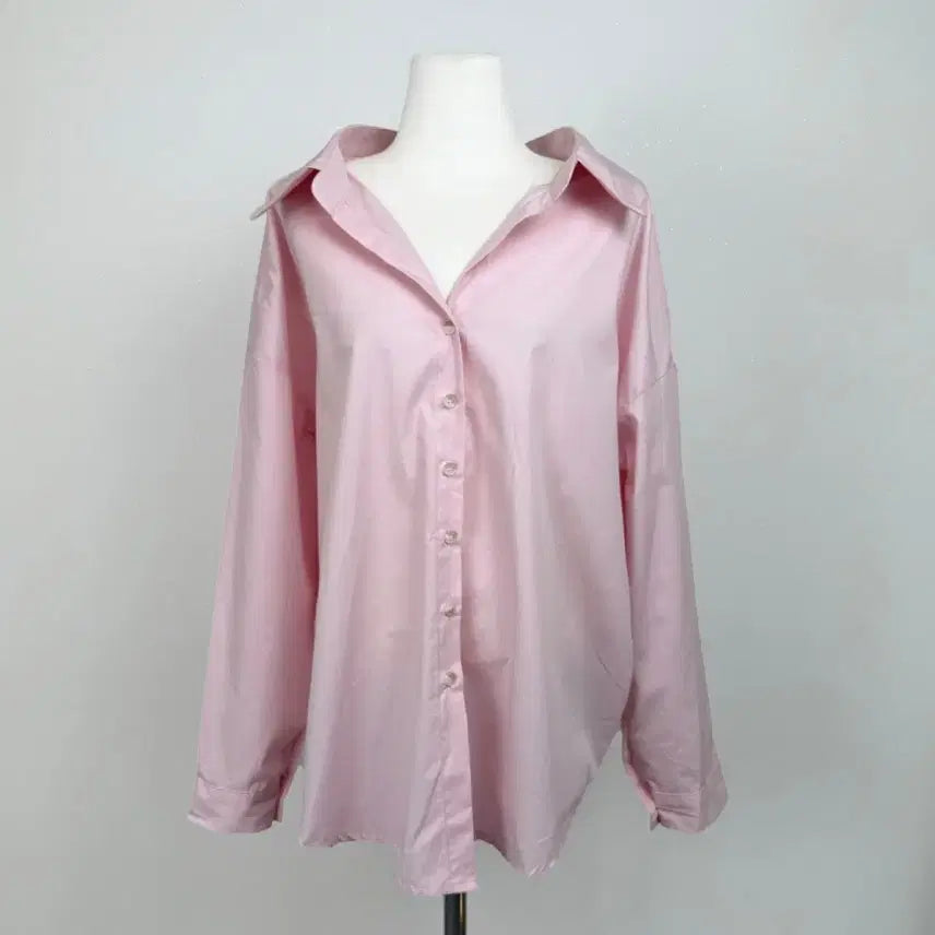 [BUNJANG] Oversized V-Neck Shirt / 봄 빅사이즈 오버핏 루즈핏 브이넥 셔츠 남방 에이블리 지그재그 출근룩