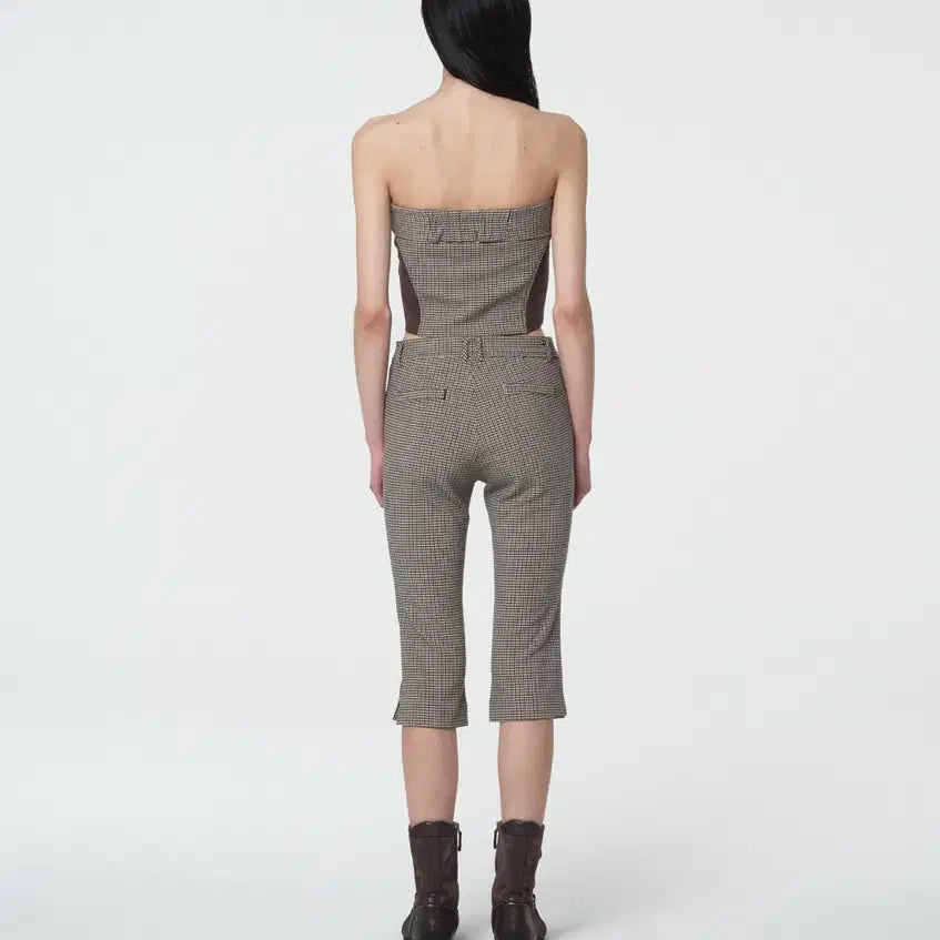 [BUNJANG] Settle For Moon Checked Folded Top / 세틀포문 Checked folded top