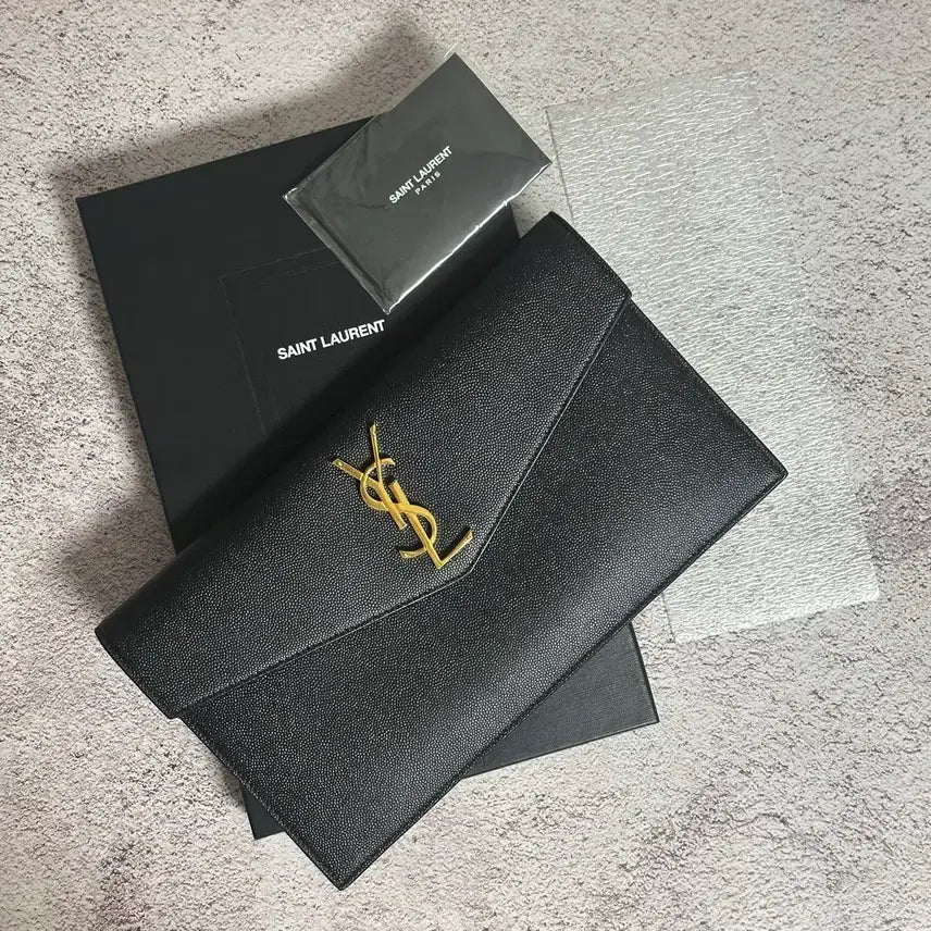 [BUNJANG] Yves Saint Laurent Uptown Clutch Black / [풀구성] 입생로랑 업타운 클러치 블랙
