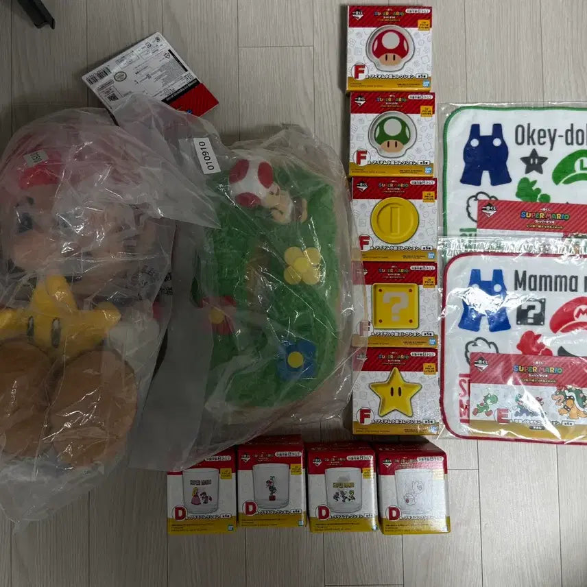 [BUNJANG] Super Mario Lottery Prize A & B Bundle Set / 제일복권 슈퍼마리오 A상/키노피오 B상 및 그릇/컵 풀세트 일괄 판매