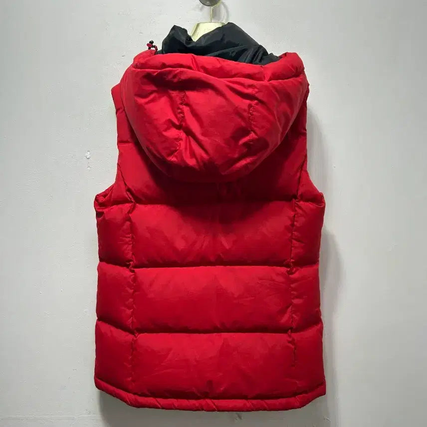 [BUNJANG] Guess Red Hooded Padded Vest M / 게스 레드 후드 패딩 조끼 M
