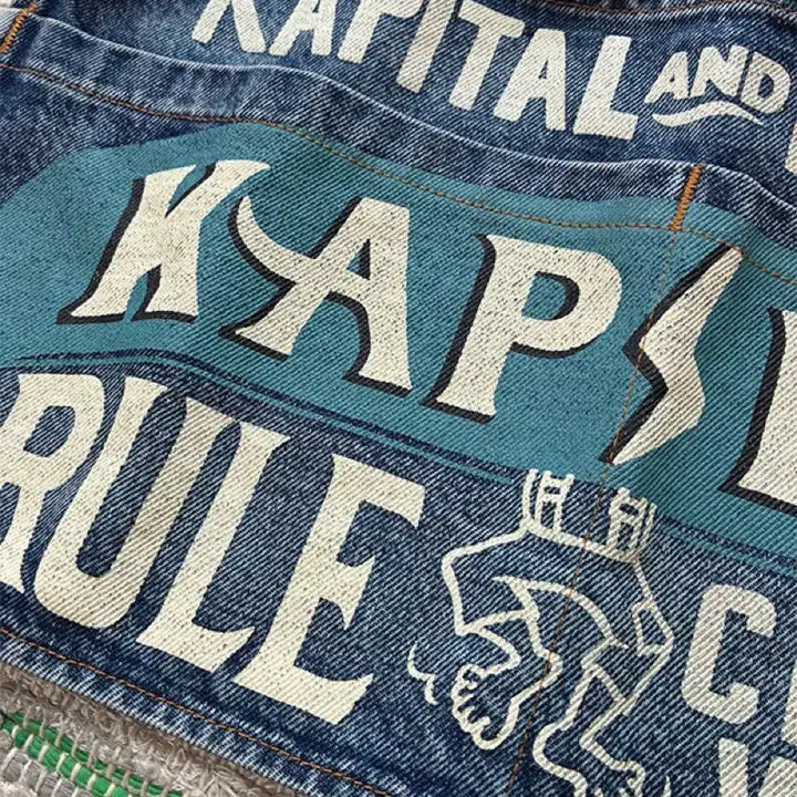 [BUNJANG] Kapital KAPSIZE Denim Apron / 캐피탈 KAPSIZE 데님 에이프런
