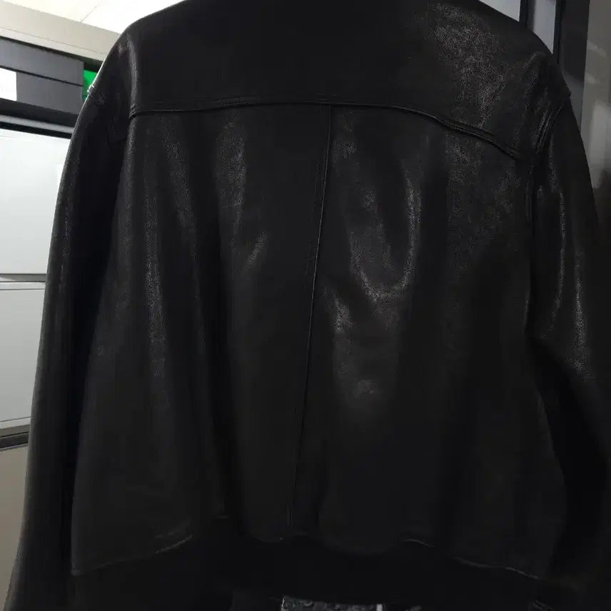 [BUNJANG] First Floor High Neck Lamb Leather Jacket / 퍼스트플로어 하이넥 램 레더 자켓 46사이즈