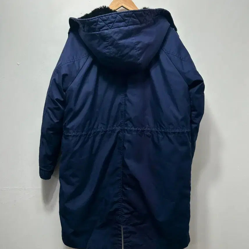 [BUNJANG] Calvin Klein Navy Hooded Long Padded Coat Jacket / 캘빈클라인 네이비 후드 롱 패딩 코트 자켓 점퍼 S