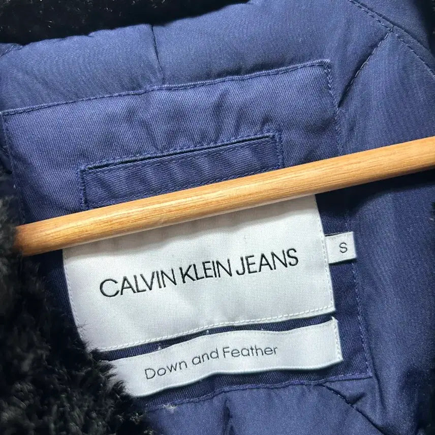 [BUNJANG] Calvin Klein Navy Hooded Long Padded Coat Jacket / 캘빈클라인 네이비 후드 롱 패딩 코트 자켓 점퍼 S