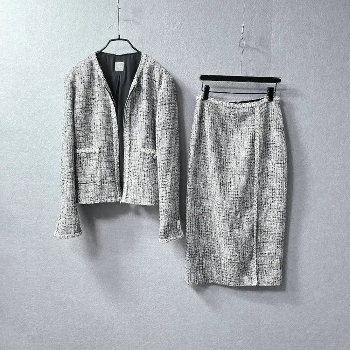 [BUNJANG] THE COVER Tweed Setup / THE COVER 글리터 은장버튼 트위드 셋업  (새상품급