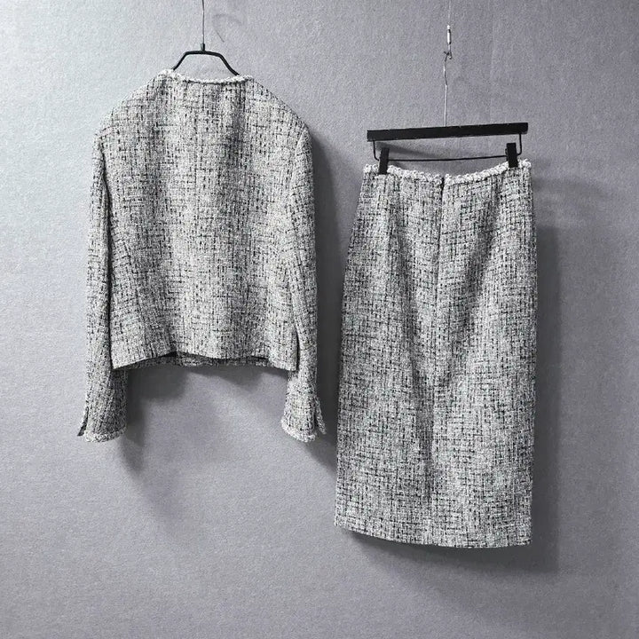 [BUNJANG] THE COVER Tweed Setup / THE COVER 글리터 은장버튼 트위드 셋업  (새상품급