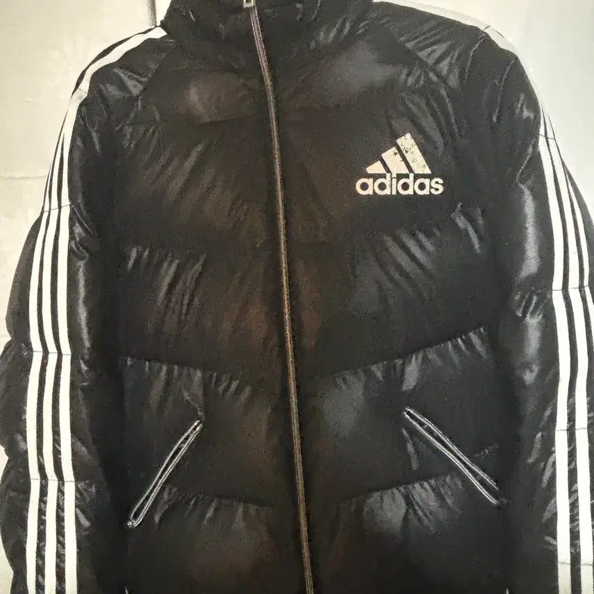 [BUNJANG] Adidas Old School Duck Down Padded Jacket / 아디다스 올드스쿨 삼선 유광 덕다운 패딩 95